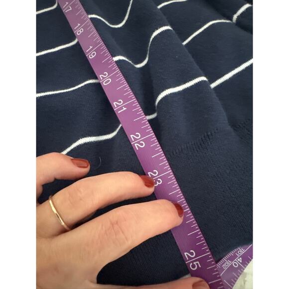 Polo Ralph Lauren VINTAGE Striped 100% Pima Cotton Sweater - Navy White XL - Picture 6 of 7